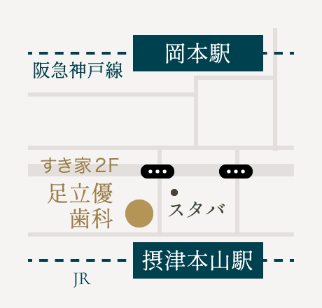 駅から足立優歯科までの地図